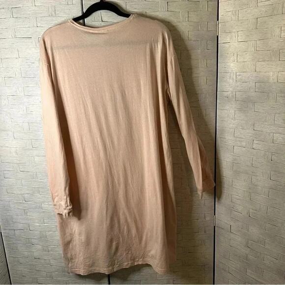 Disney Mickey& Minnie mouse crewneck long sleeve T-shirt dress. Pink Lounge wear - Picture 3 of 9